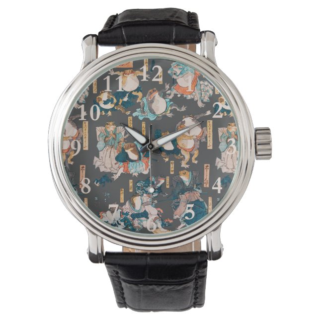 Reloj De Pulsera Ondulaciones ukiyo-e de rana japonesa (Anverso)