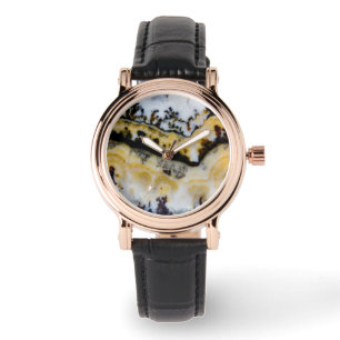 Reloj De Pulsera Ónix de Encaje Plateado