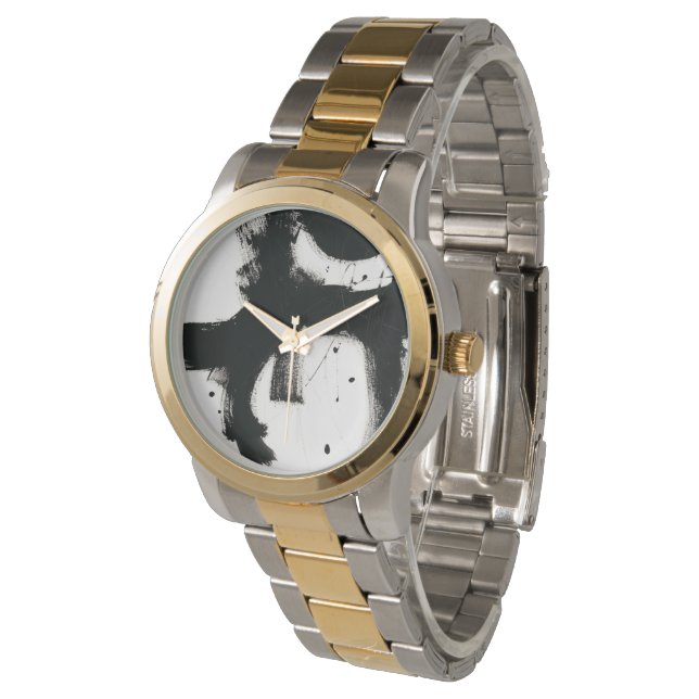 Reloj De Pulsera Onyx Gesture - Black Paint Strokes (Angular)