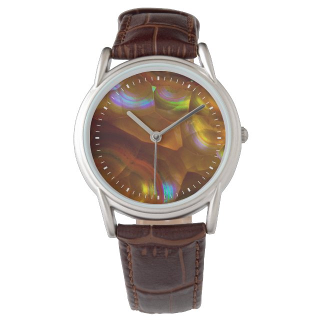 Reloj De Pulsera Opal de incendio de naranja irlandés (Anverso)