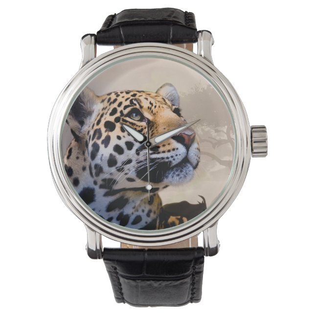 Reloj De Pulsera Opciones de observación y número Leopard Art 1 (Anverso)