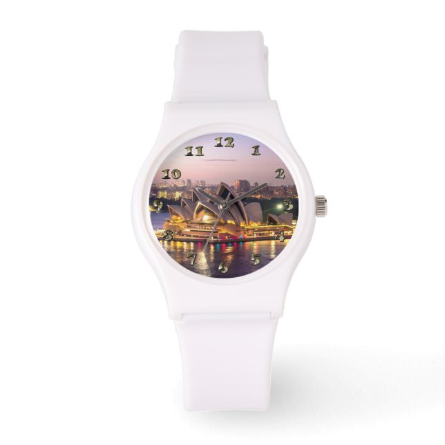 Reloj De Pulsera Ópera de Sidney por la noche (Anverso)