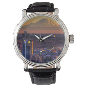 Reloj De Pulsera Opinión de Seattle céntrica, fútbol del paisaje