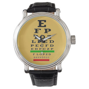 Reloj De Pulsera Optometrist Eye Chart Watch Black III