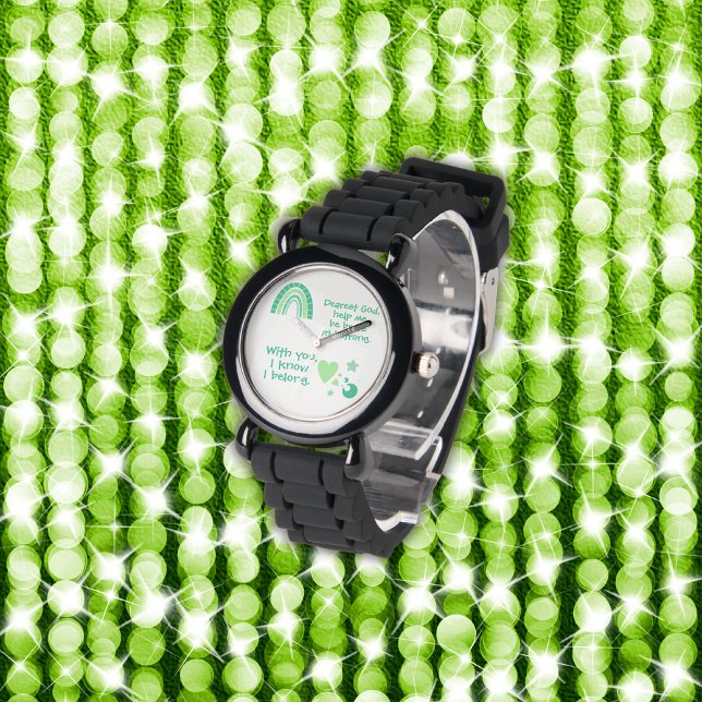 Reloj De Pulsera Oración cristiana para los niños Verde | (Subido por el creador)