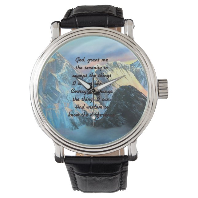 Reloj De Pulsera Oración De Serenidad Con Vistas Panorámicas Al Mon (Anverso)