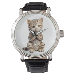 Reloj De Pulsera Orando Gatito