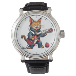 Reloj De Pulsera Orange Playing Guitar