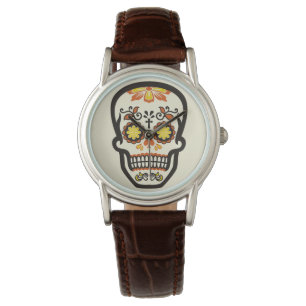 Reloj De Pulsera Orange Sugar Skull