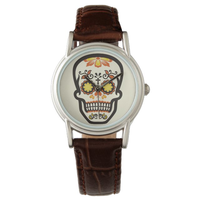 Reloj De Pulsera Orange Sugar Skull (Anverso)