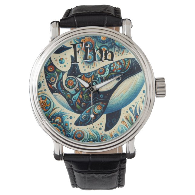 Reloj De Pulsera Orca Killer Whale Whimsical Nautical Personalizado (Anverso)