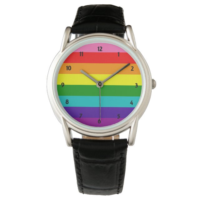 Reloj De Pulsera Orgullo arco iris 8 retro (Anverso)