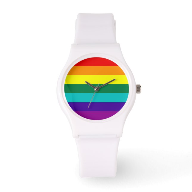 Reloj De Pulsera Orgullo arcoiris de 7 bandas (Anverso)