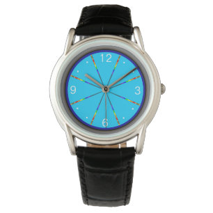Reloj De Pulsera Orgullo gay LGBT Arcoiris con muñeca azul cielo