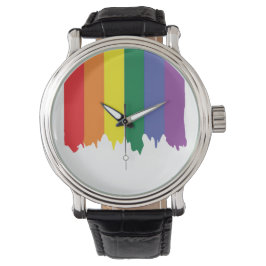 Reloj De Pulsera Orgullo gay LGBT Arcoiris con pintura
