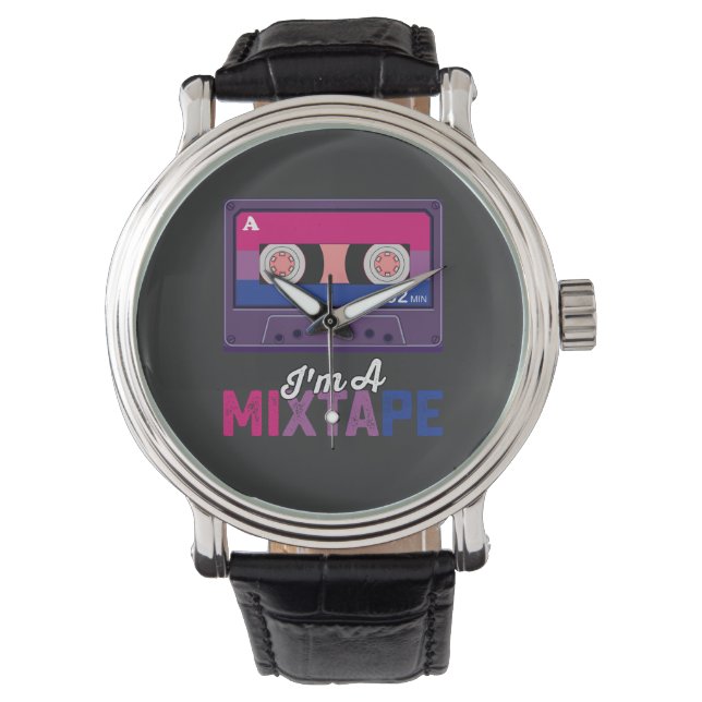 Reloj De Pulsera Orgullo LGBT Im A Mixtape Casete Bi (Anverso)