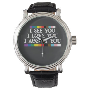 Reloj De Pulsera Orgullo LGBT Veo Amor Te Acepto Apoyo