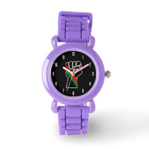 Reloj De Pulsera orgullo negro bandera panafricana roja verde puño