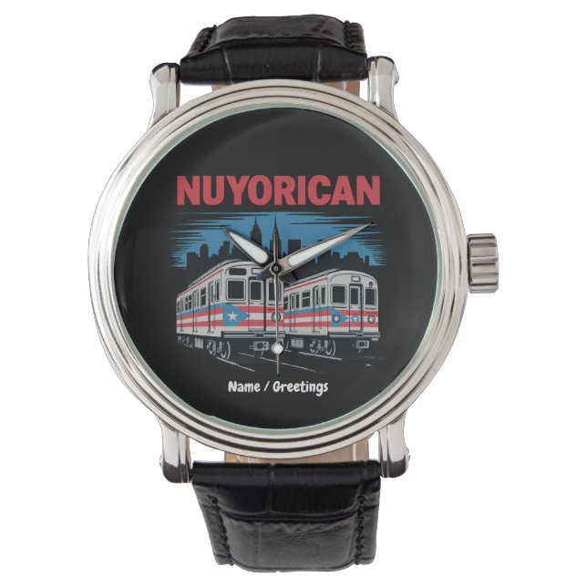 Reloj De Pulsera Orgullo nuyorican puertorriqueño de Nueva York (Anverso)