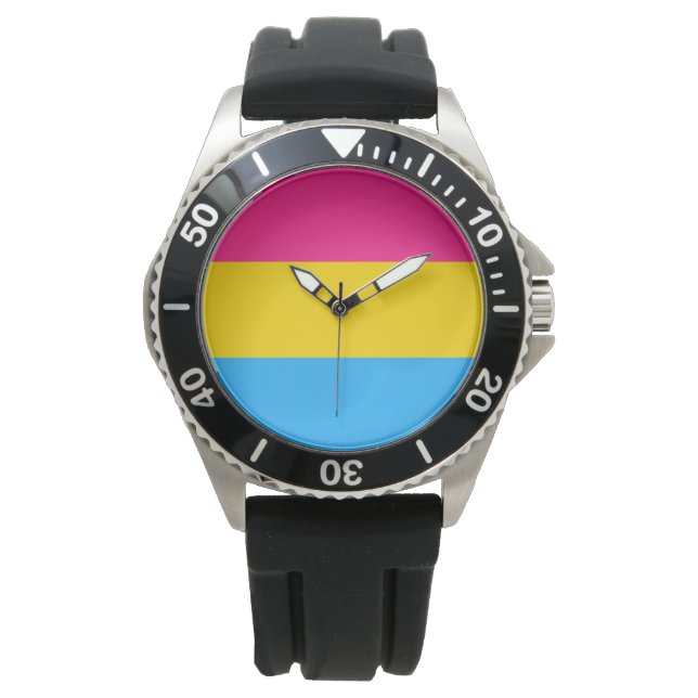 Reloj De Pulsera Orgullo Pansexual (Bandera Pan) (Anverso)