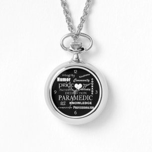 Reloj De Pulsera Orgullo paramédico-Blanco Corazón/Texto Diseño