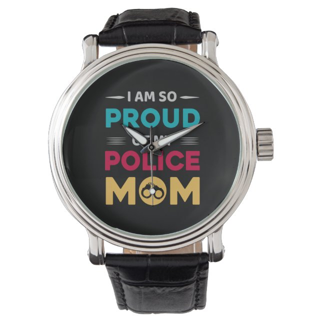 Reloj De Pulsera Orgullosa De Mi Madre Policial (Anverso)