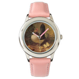 Reloj De Pulsera Orgullosa madre Hen y sus pollitos (pollos bebés)