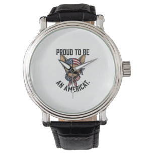 Reloj De Pulsera Orgulloso De Ser Una Camiseta De Gato Patriota Ame