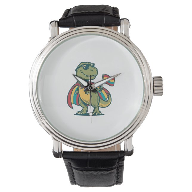 Reloj De Pulsera Orgulloso Diseño de Camiseta de Dinosaurio Vectori (Anverso)