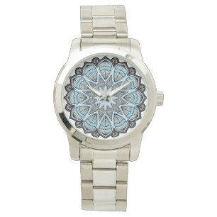 Reloj De Pulsera Ornate Blue Elegant Mandala