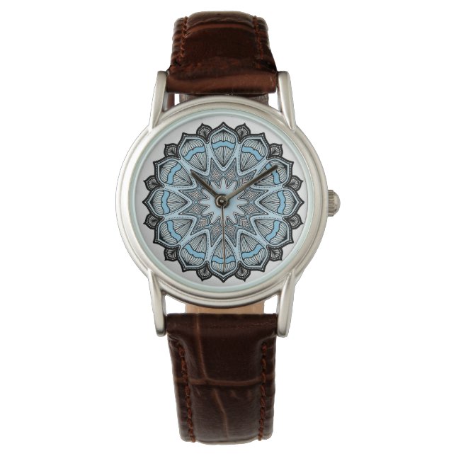 Reloj De Pulsera Ornate Blue Mandala (Anverso)