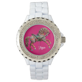 Reloj De Pulsera Ornate Carrusel de Madera