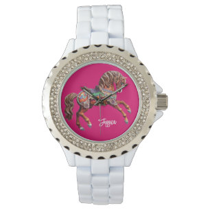 Reloj De Pulsera Ornate Carrusel de Madera