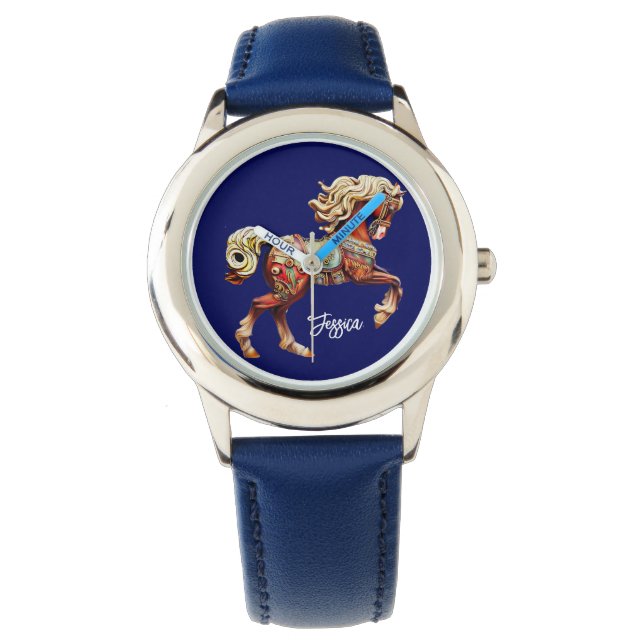 Reloj De Pulsera Ornate Carrusel de Madera (Anverso)