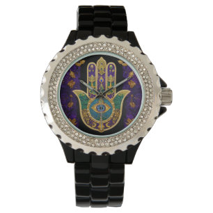 Reloj De Pulsera Ornate Gold Third Eye Hamsa