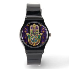 Reloj De Pulsera Ornate Gold Third Eye Hamsa