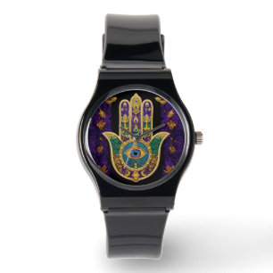 Reloj De Pulsera Ornate Gold Third Eye Hamsa