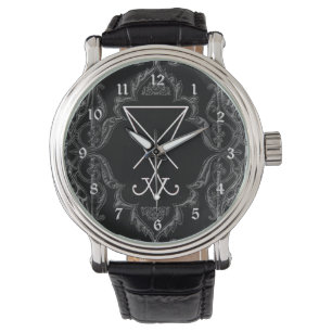 Reloj De Pulsera Ornate Silver Lucifer Sigil Arte oculto