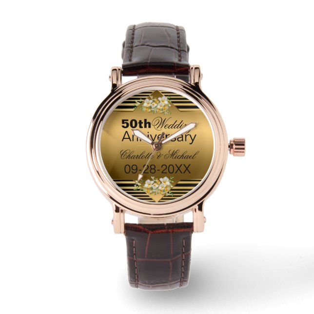 Reloj De Pulsera Oro 50° Aniversario Boda (Anverso)