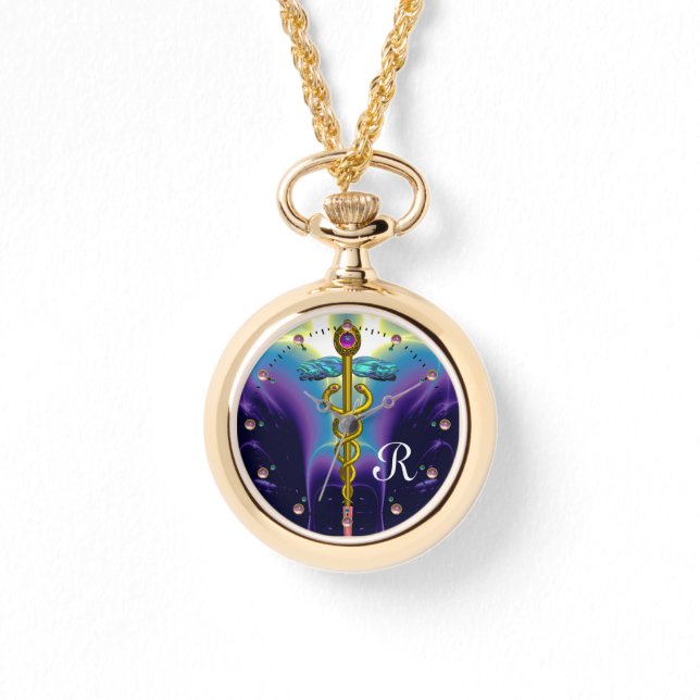 Reloj De Pulsera ORO CADUCEUS MONOGRAM ,Azul morado (Anverso)