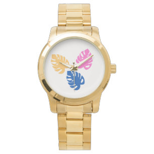 Reloj De Pulsera Oro de hoja Verde azulada rusa contemporánea