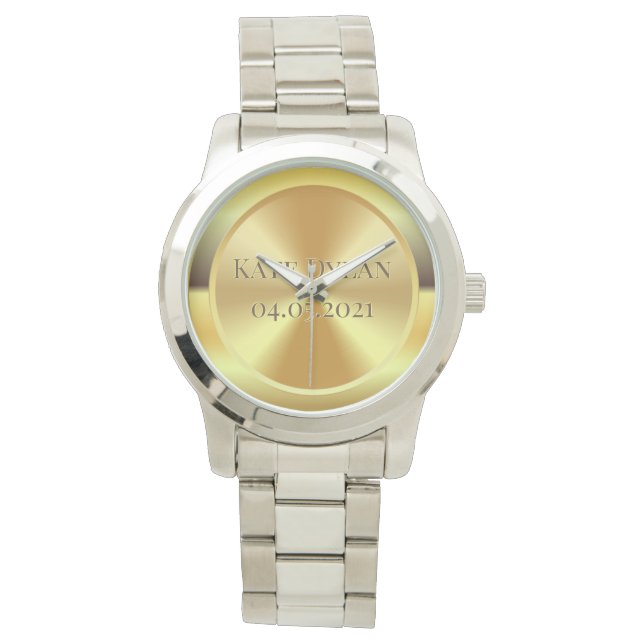 Reloj De Pulsera Oro grabado en personalizado simulado (Anverso)