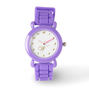 Reloj De Pulsera Oro Monograma Observador inicial W con números de