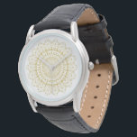 Reloj De Pulsera Oro sobre patrón de mandal ornamental blanco<br><div class="desc">Patrón dorado ornamentado de mandala sobre fondo blanco. Póngase en contacto conmigo si necesita una combinación de colores diferente.</div>