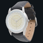 Reloj De Pulsera Oro sobre patrón de mandal ornamental blanco<br><div class="desc">Patrón dorado ornamentado de mandala sobre fondo blanco. Póngase en contacto conmigo si necesita una combinación de colores diferente.</div>