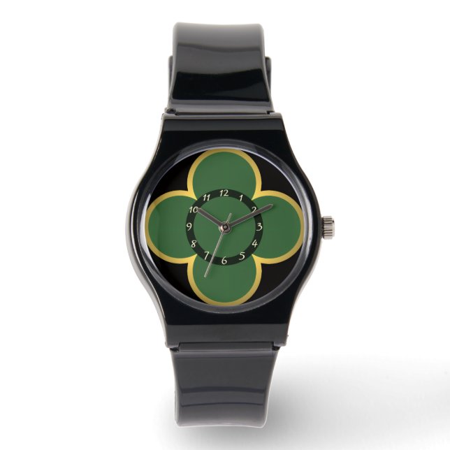 Reloj De Pulsera Oro y verde (Anverso)
