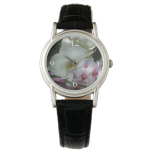 Reloj De Pulsera Orquídeas blancas y púrpuras