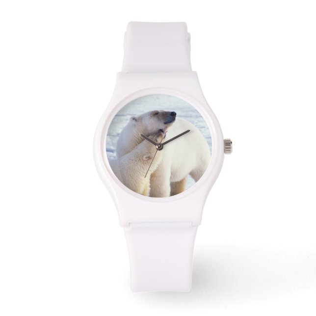 Reloj De Pulsera Osa de oso polar con cría, manada (Anverso)