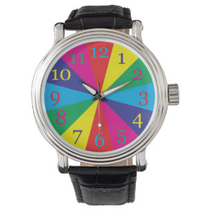 Reloj De Pulsera oscilaciones de color amarillo verde azul cian