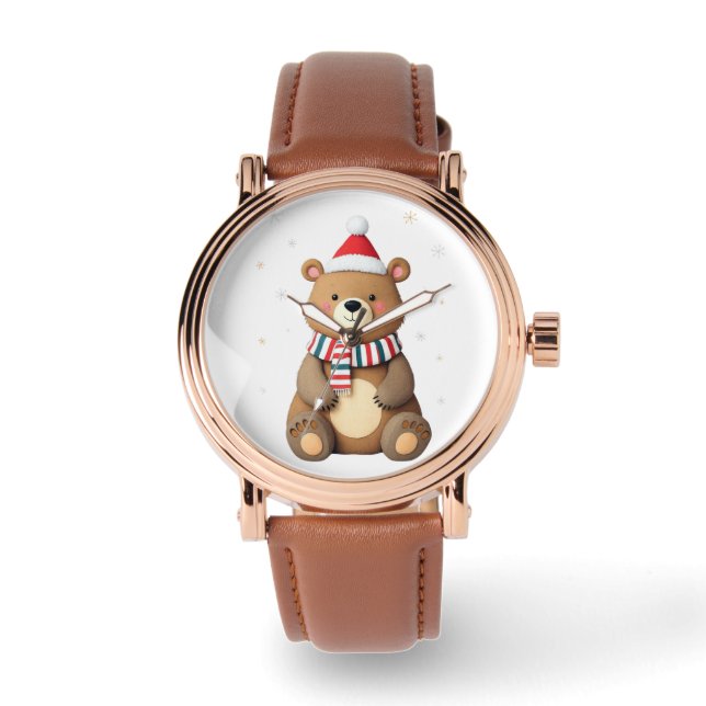 Reloj De Pulsera Oso de Navidad (Anverso)